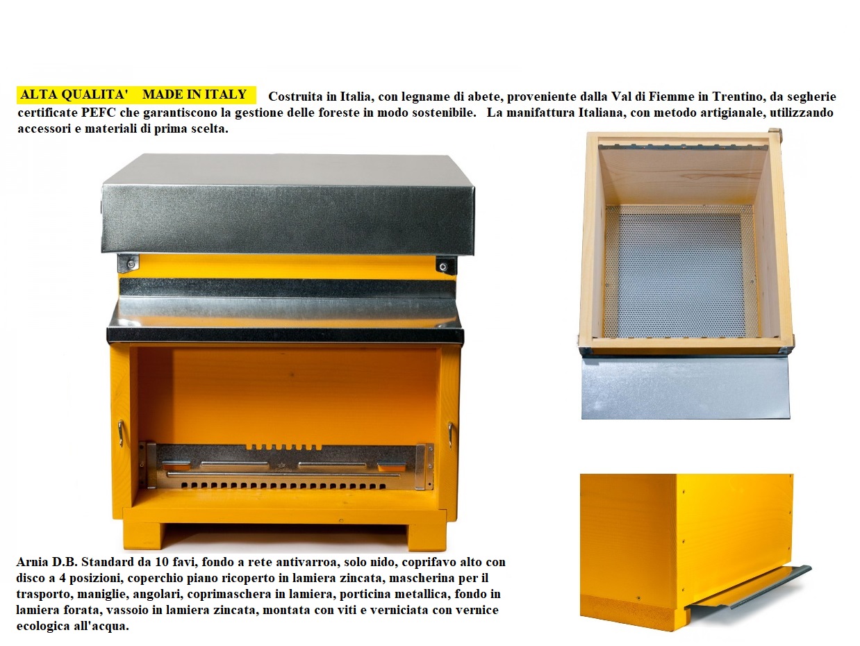 Arnia STANDARD 10 Favi Nido Completa di TELAINI INFILATI art 110 - La  Fattoria del Toce